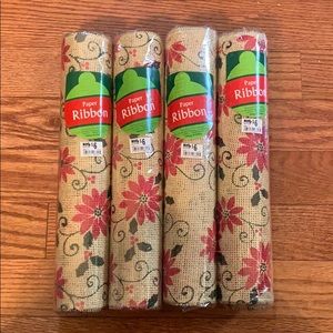 4 Rolls of Paper Ribbon Holiday craft/decor